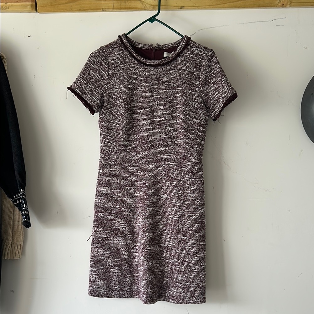 Elegant Maroon Knit Dress